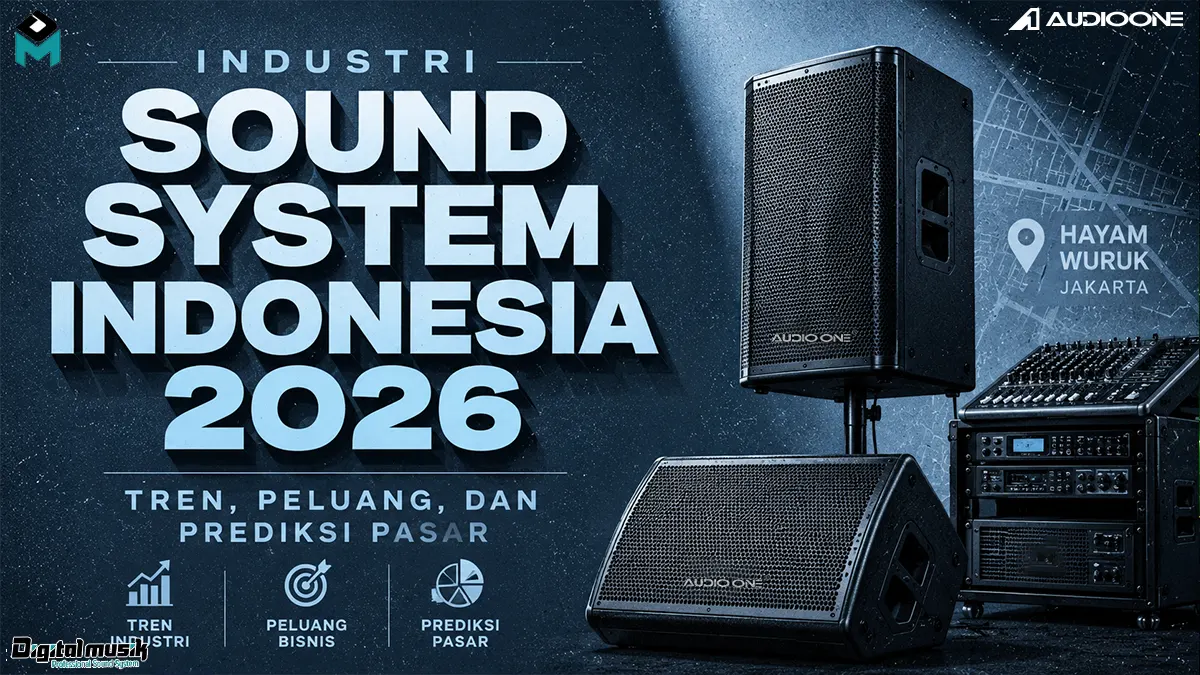 Peralatan sound system profesional di panggung acara