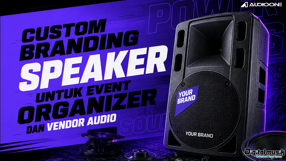 Custom branding speaker untuk vendor audio profesional