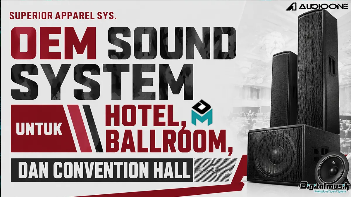 Instalasi OEM sound system profesional di ballroom hotel