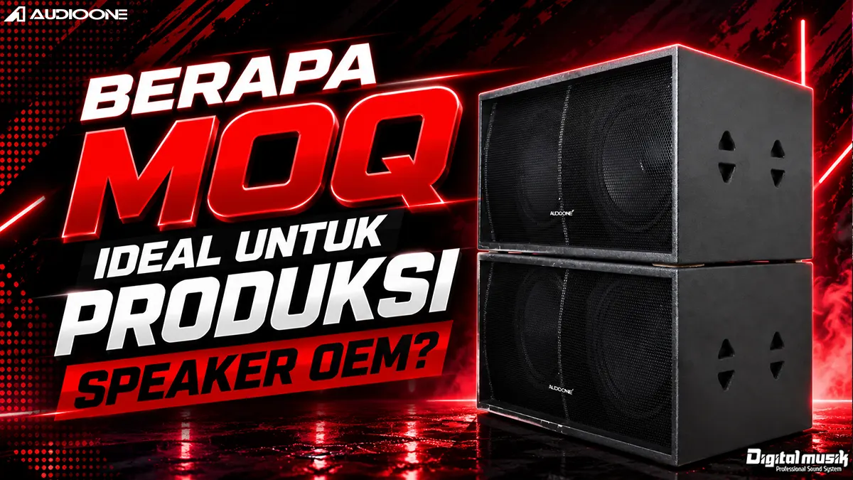Proses produksi speaker OEM di workshop profesional