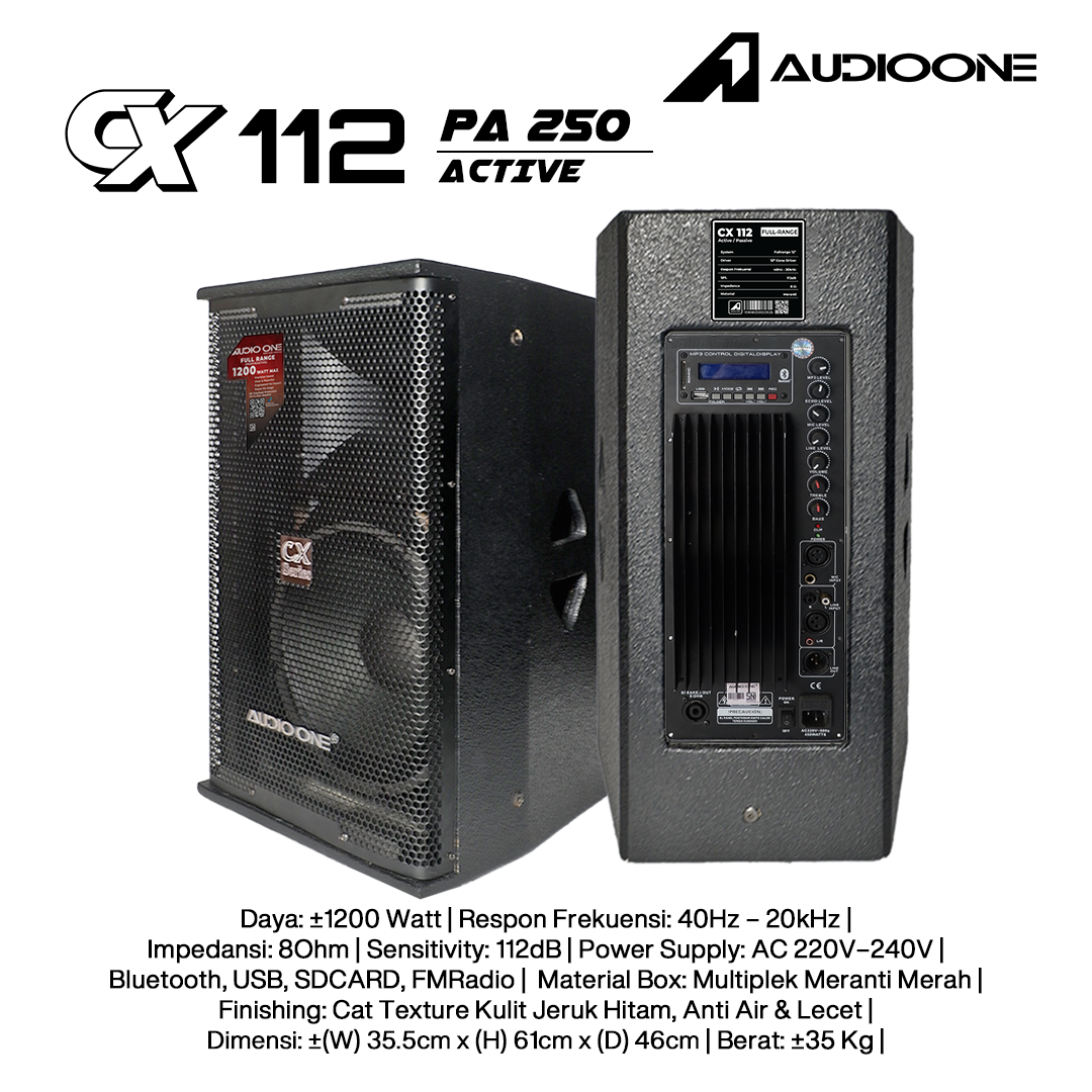 Audio One Speaker CX 12Inch Aktif 1200W PA-250 CX 112A