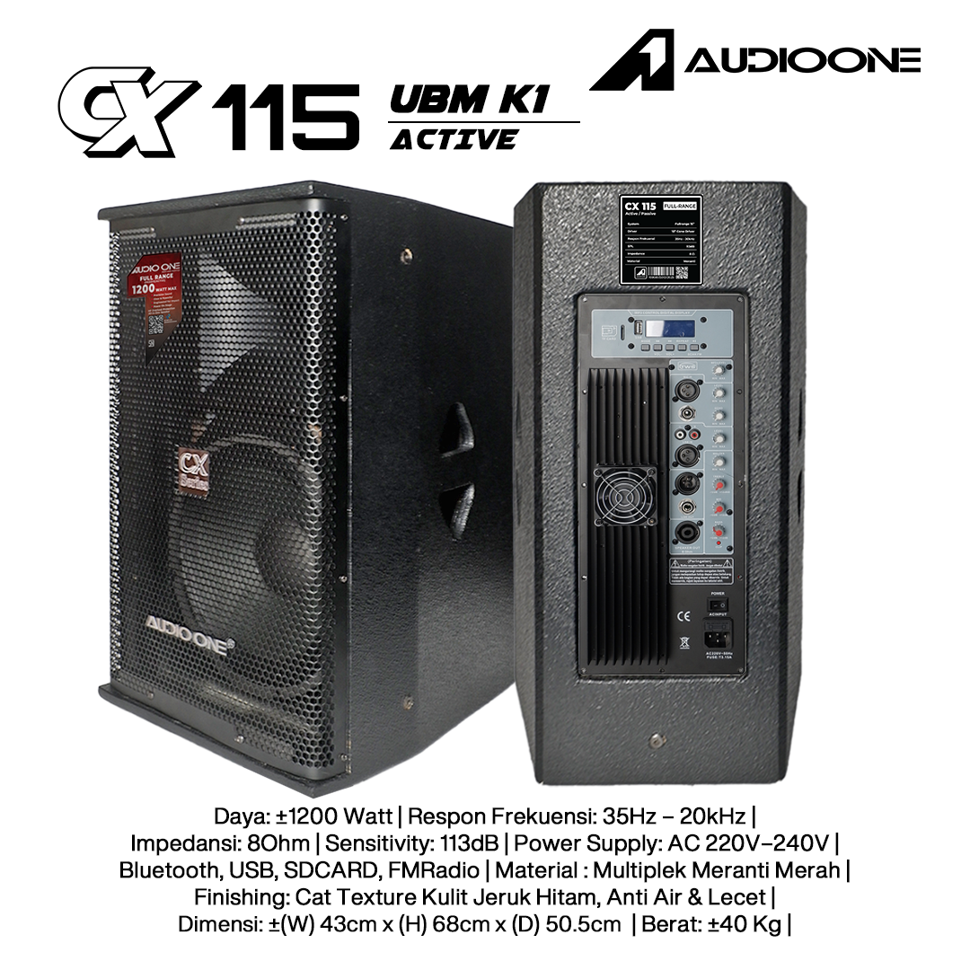 Audio One Speaker CX 15Inch Aktif 1200W UBM-K1 CX 115A