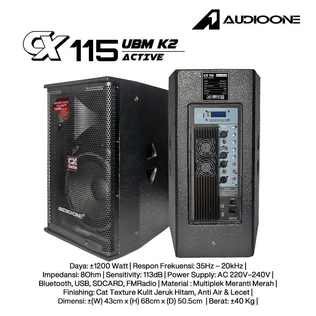 Audio One Speaker CX 15Inch Aktif 1200W UBM-K2 CX 115A