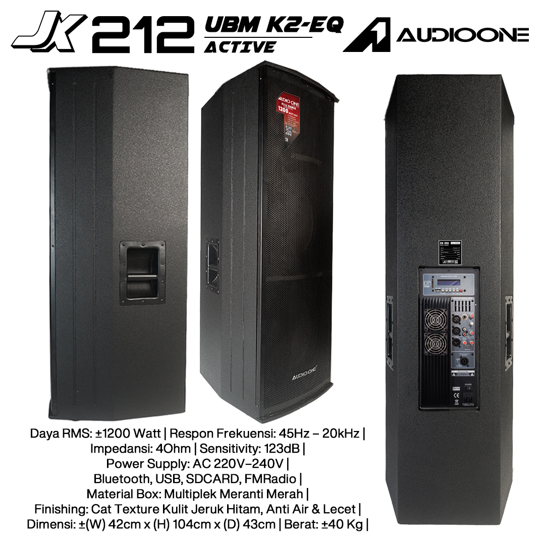 Audio One Speaker Double JX 2x12" Aktif 1200W K2-EQ JX 212A