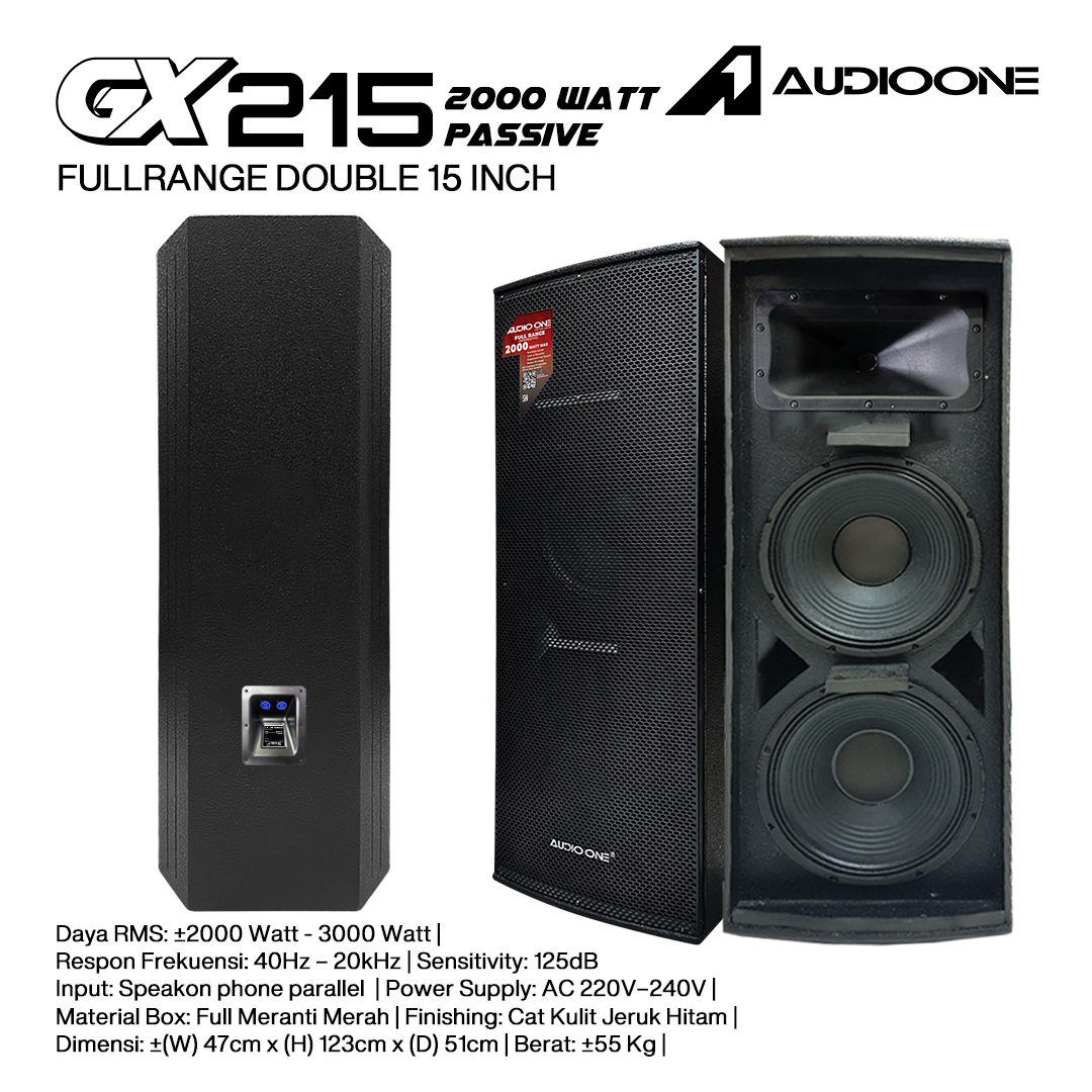 Audio One Speaker Double GX 2x15" Pasif 2000W GX 215P