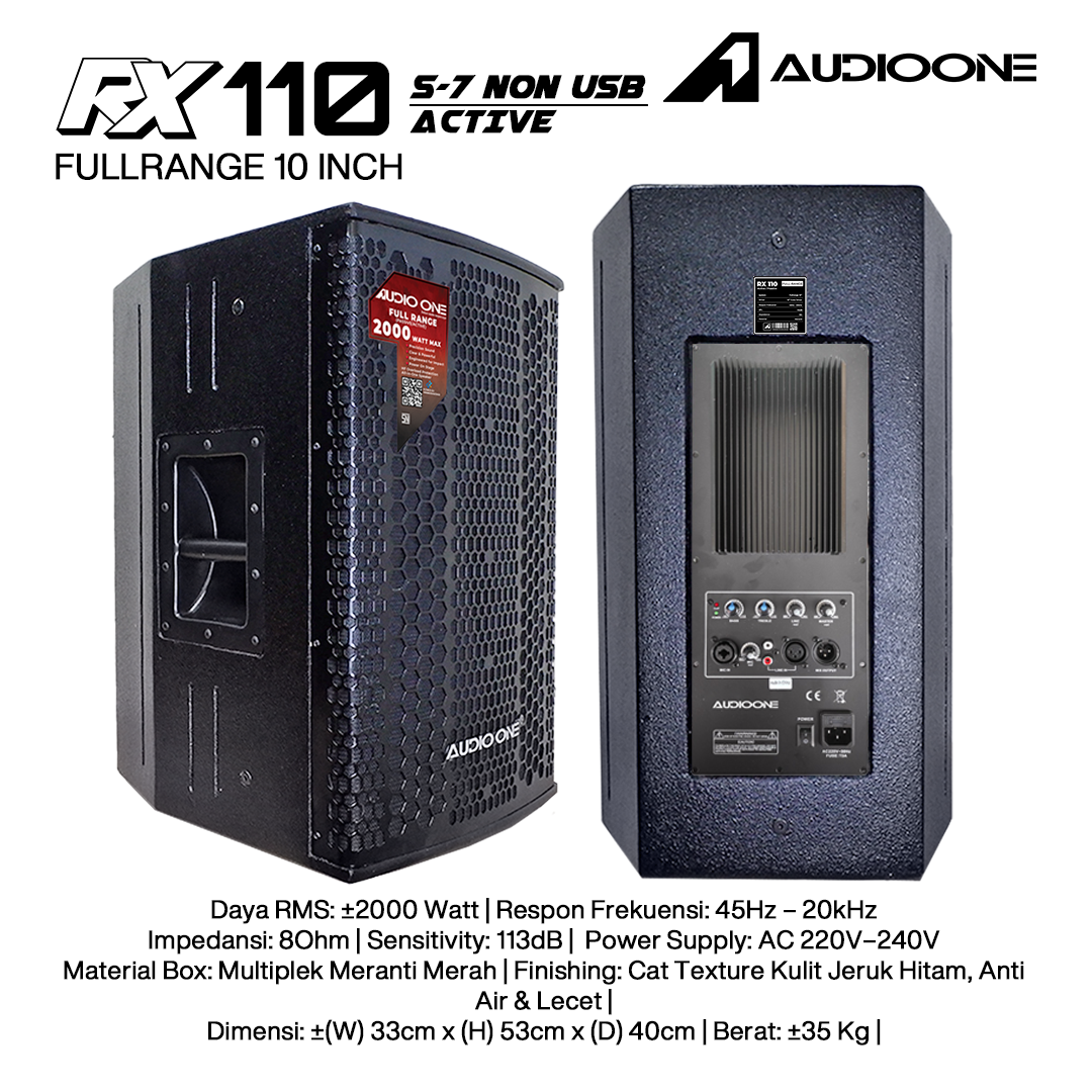 Audio One Speaker RX 10Inch Aktif 2000W S7-NON RX 110A