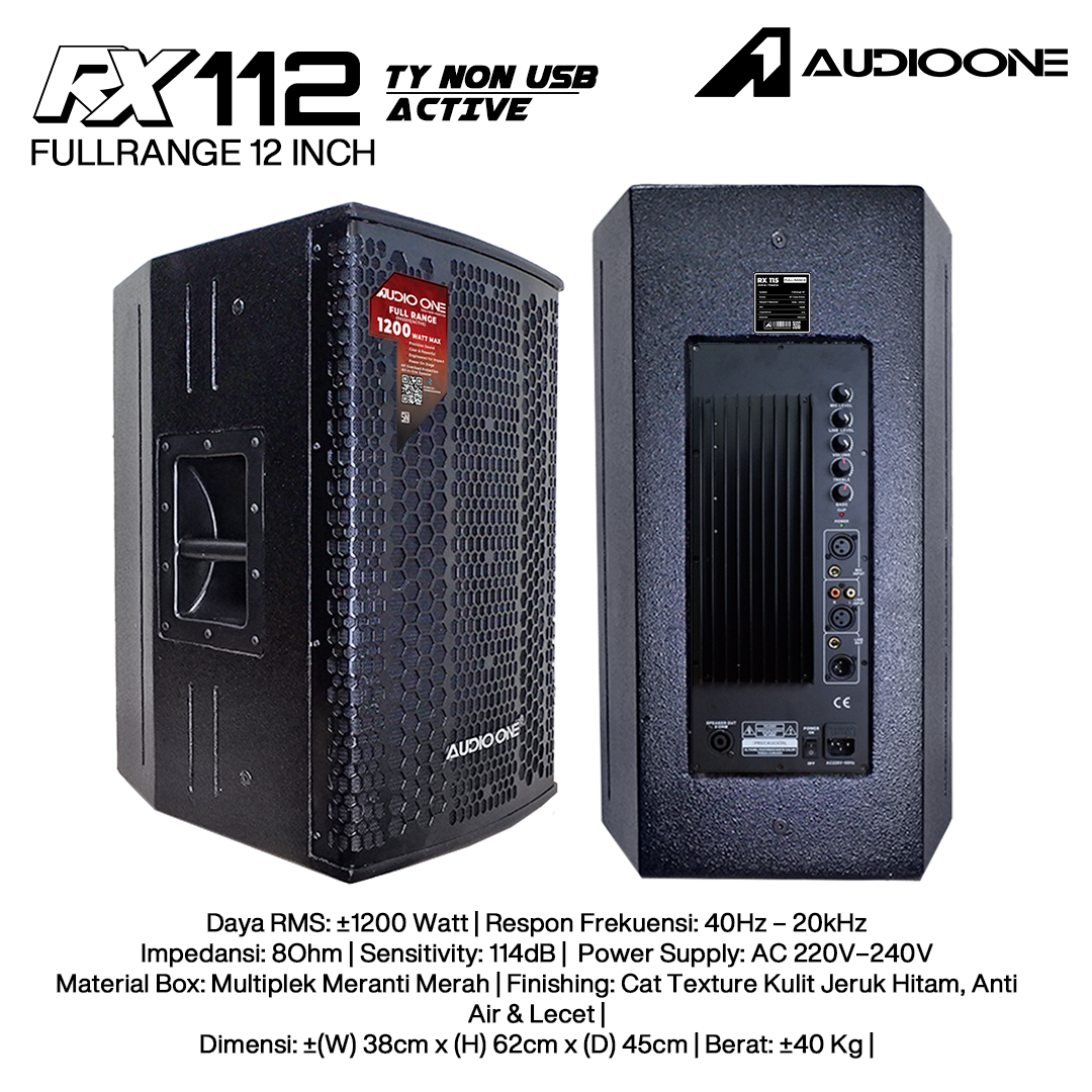 Audio One Speaker RX 12Inch Aktif 1200W TY-NON RX 112A