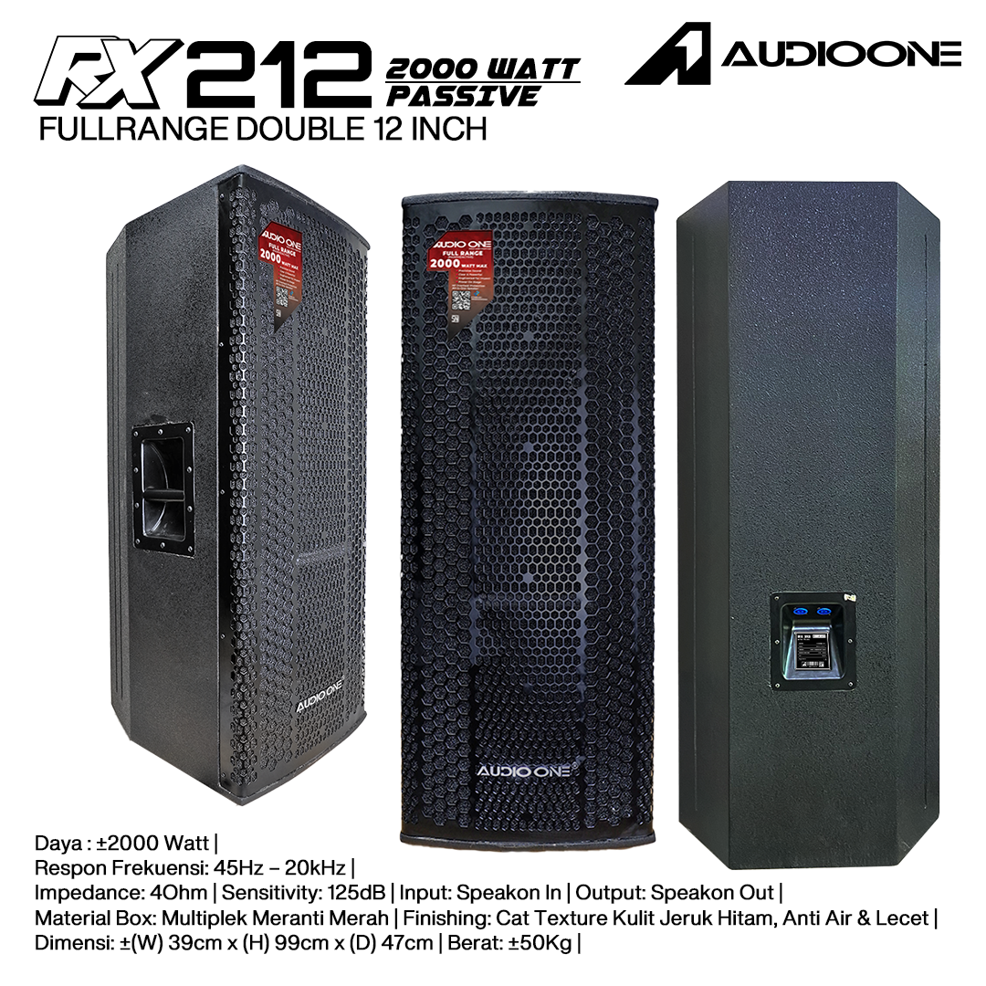 Audio One Speaker Double RX 2x12" Pasif 2000W RX 212P