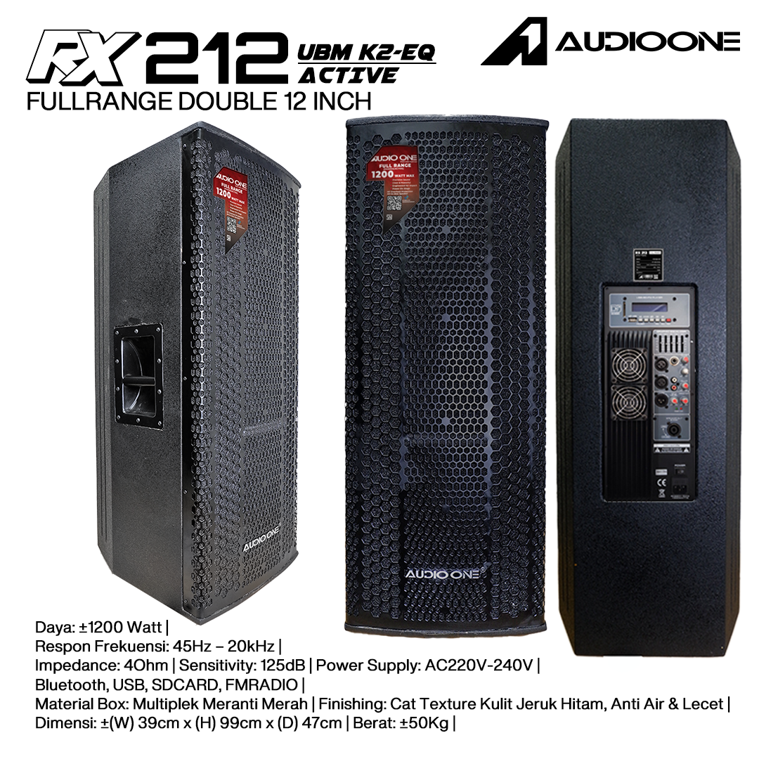 Audio One Speaker Double RX 2x12" Aktif 1200W K2-EQ RX 212A