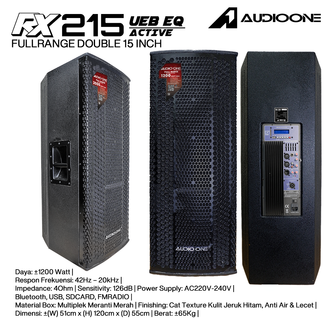 Audio One Speaker Double RX 2x15" Aktif 1200W UEB-EQ RX 215A