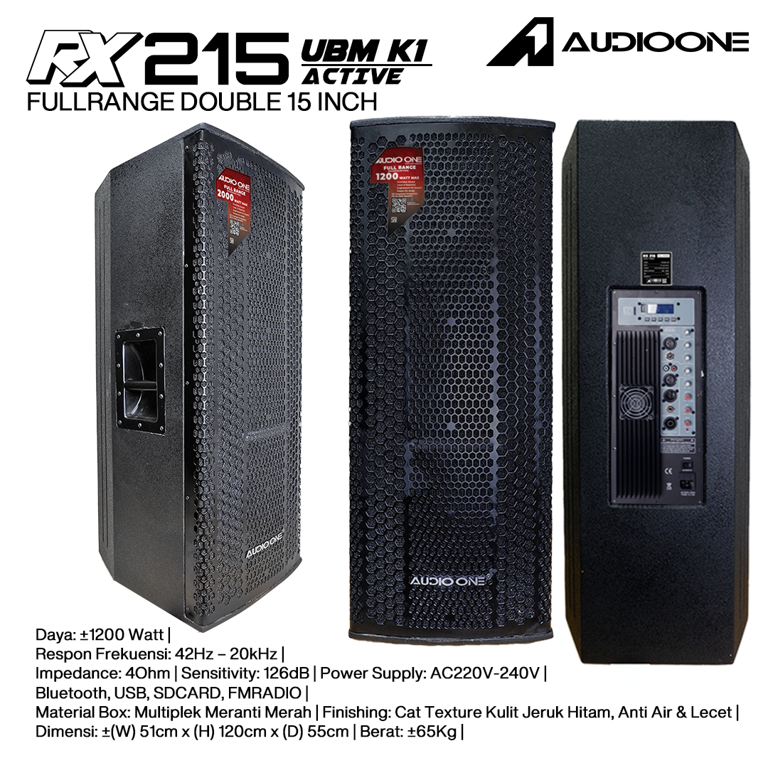 Audio One Speaker Double RX 2x15" Aktif 1200W UBM-K1 RX 215A