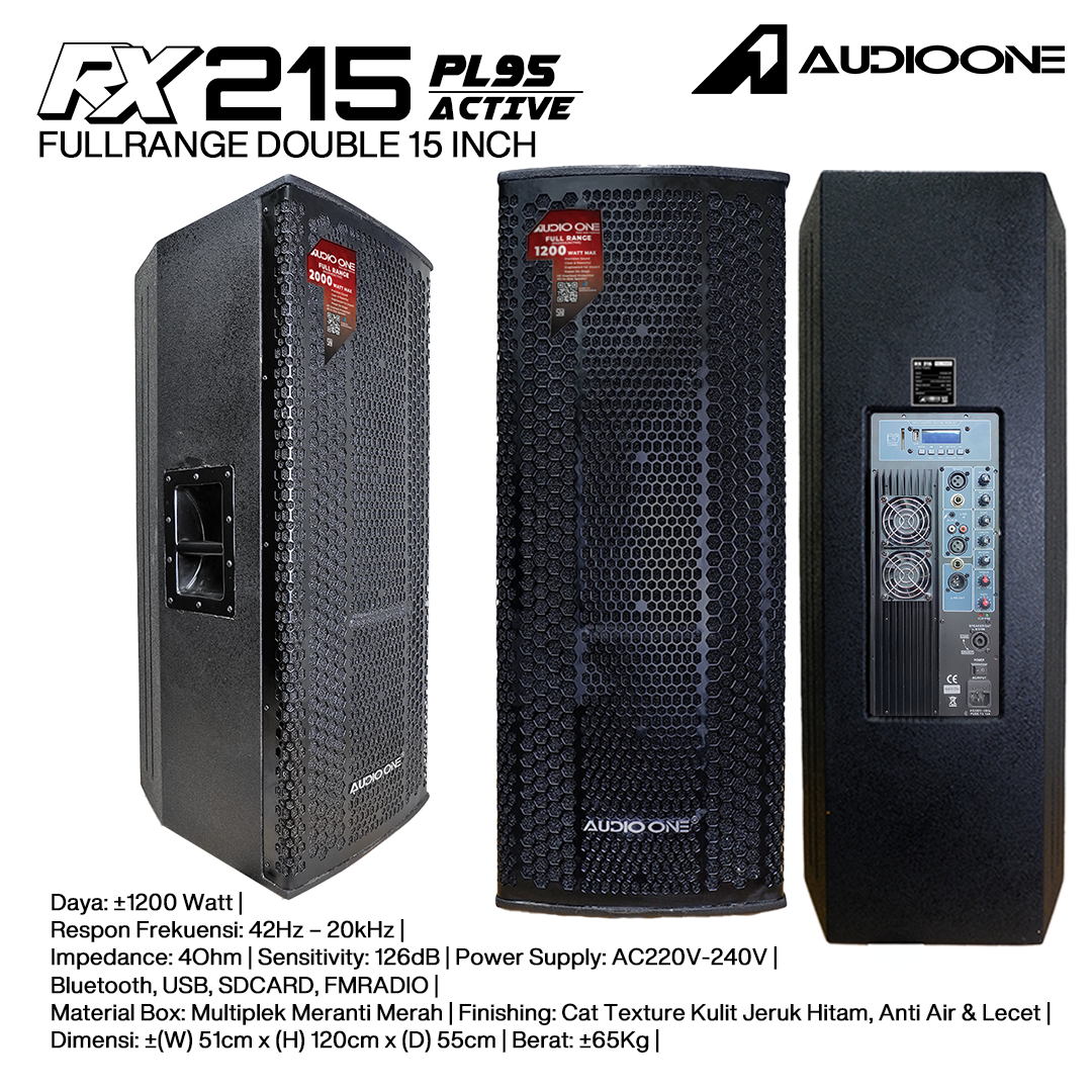 Audio One Speaker Double RX 2x15" Aktif 1200W PL-95 RX 215A