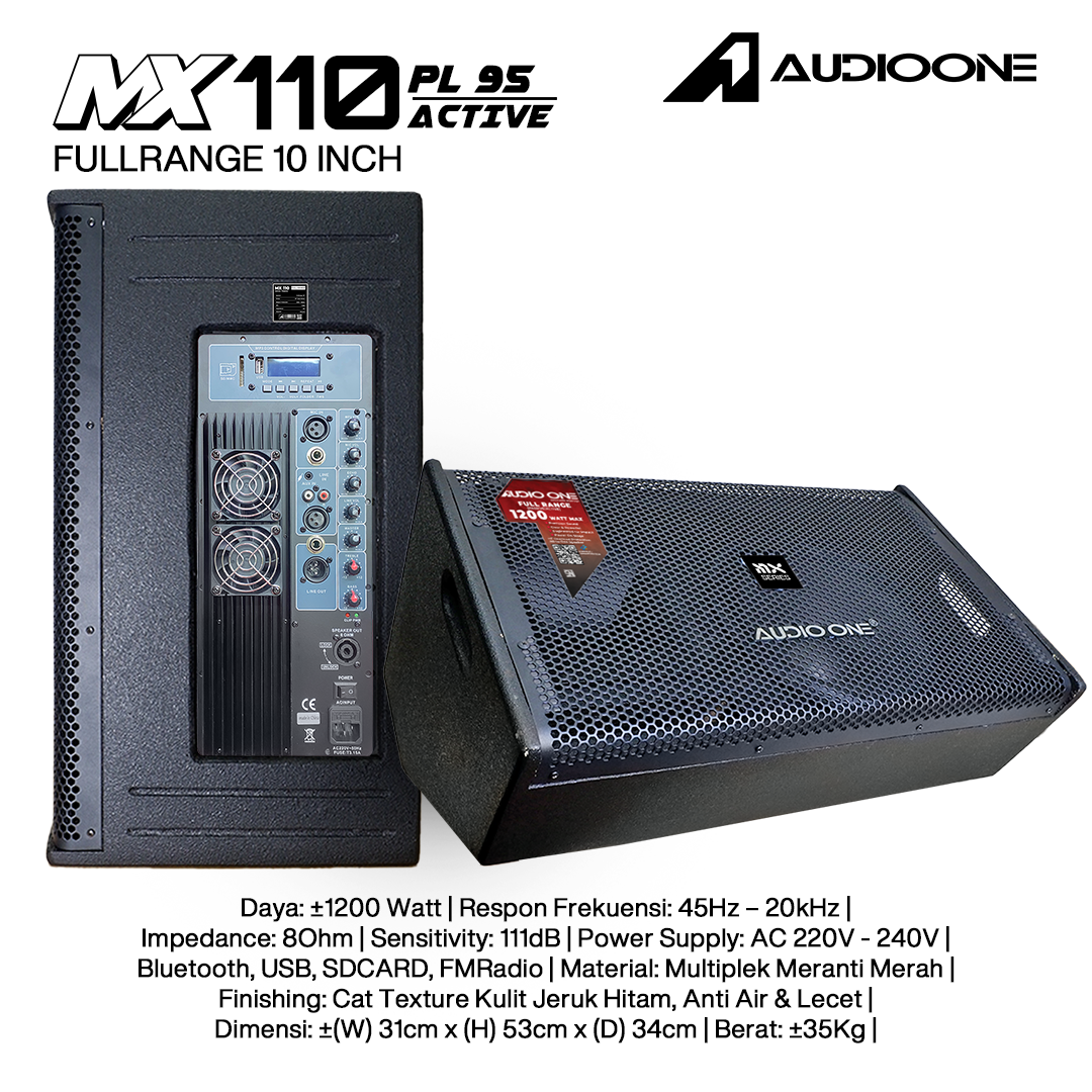 Audio One Speaker Monitor MX 10Inch Aktif 1200W PL-95 MX 110A