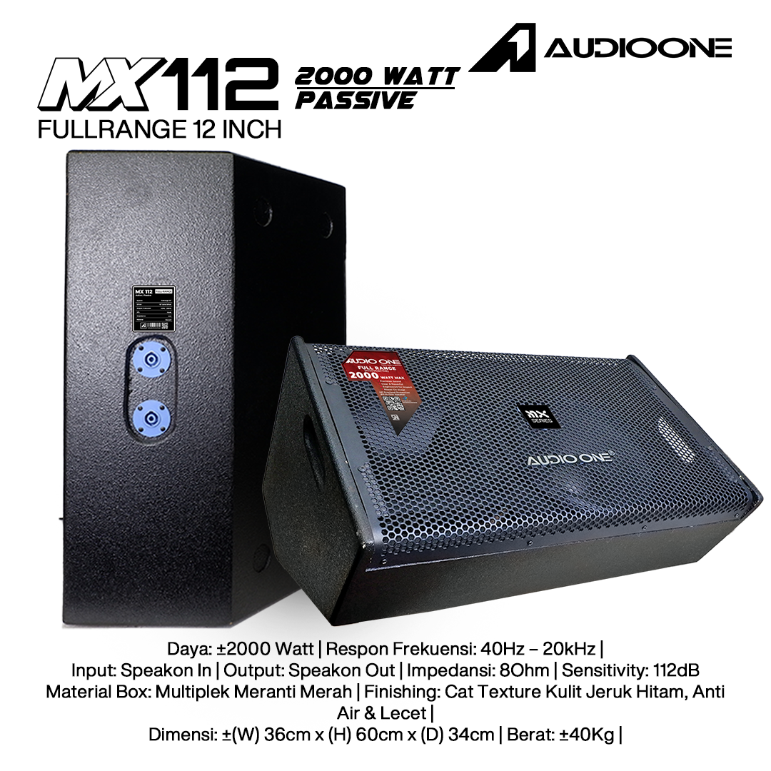 Audio One Speaker Monitor MX 12Inch Pasif 2000W MX 112P