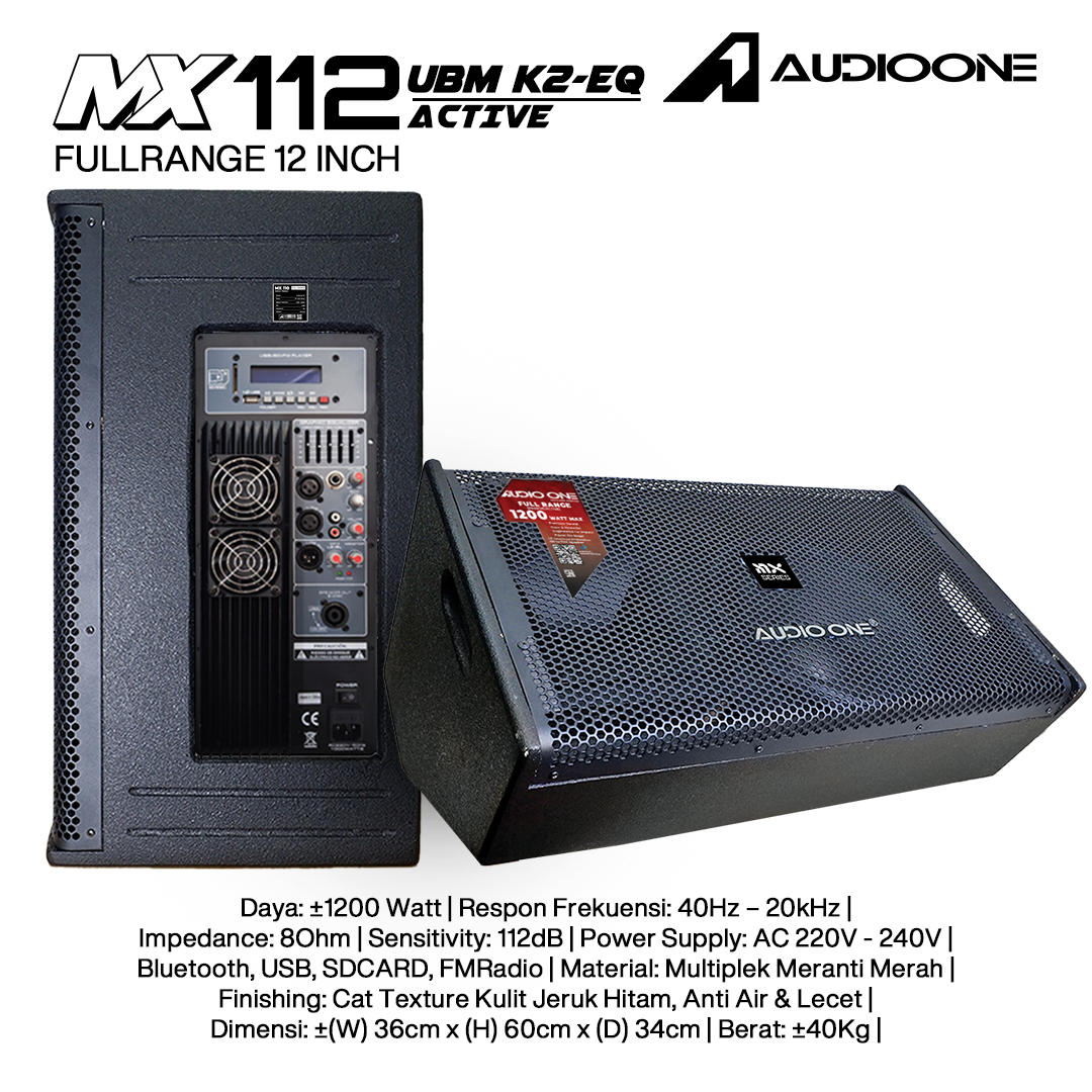 Audio One Speaker Monitor MX 12Inch Aktif 1200W K2-EQ MX 112A