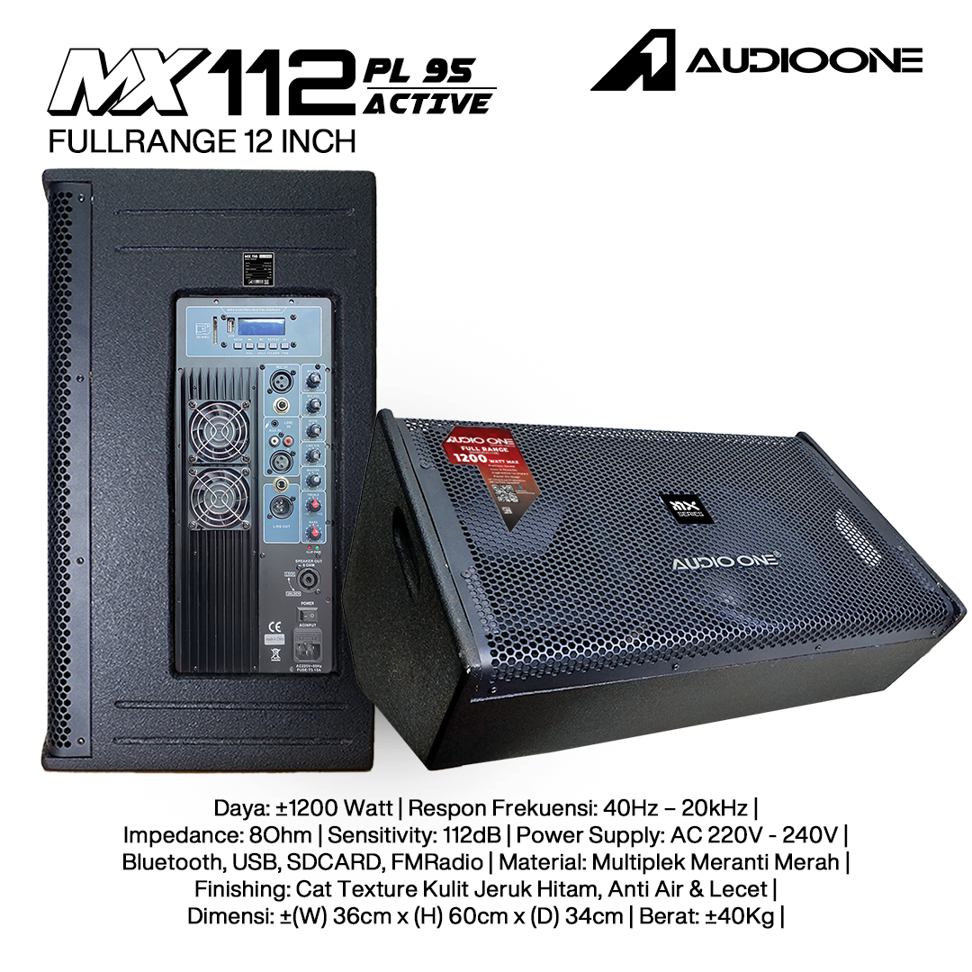 Audio One Speaker Monitor MX 12Inch Aktif 1200W PL-95 MX 112A