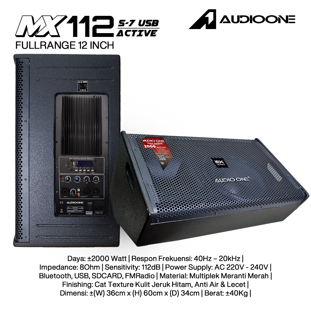 Audio One Speaker Monitor MX 12Inch Aktif 2000W S7-USB MX 112A