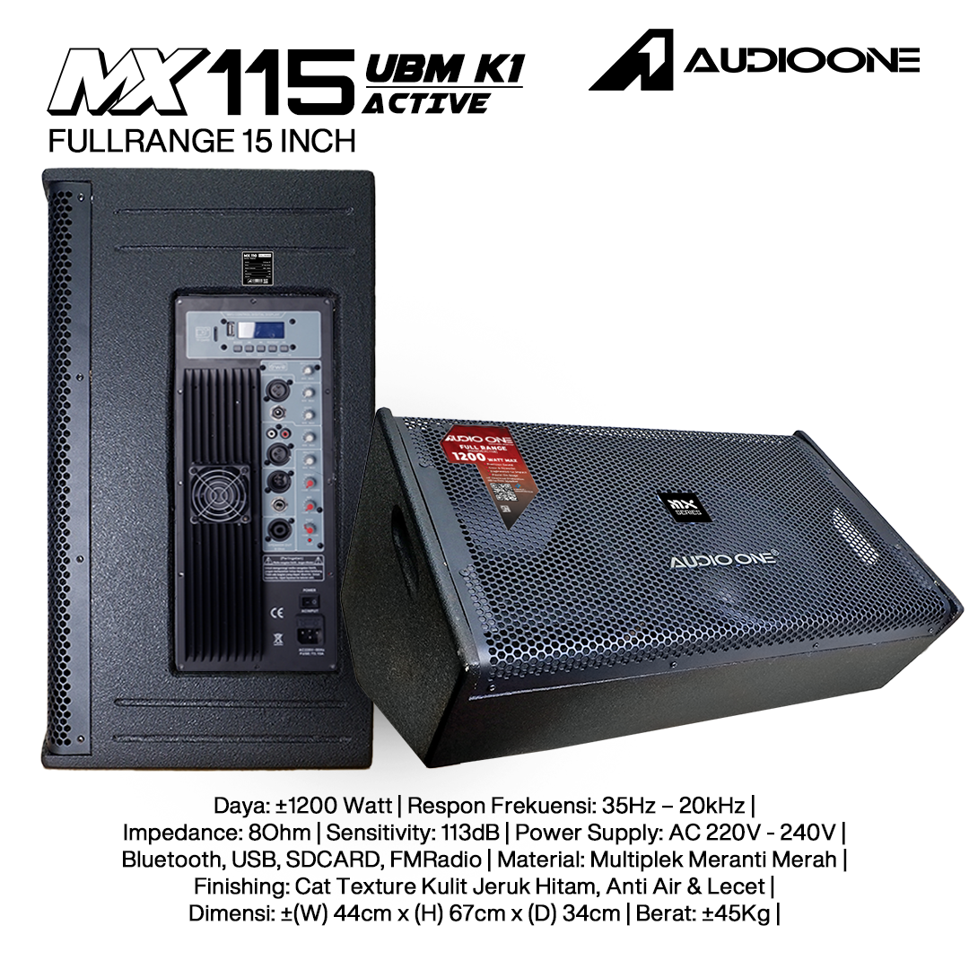 Audio One Speaker Monitor MX 15Inch Aktif 1200W UBM-K1 MX 115A